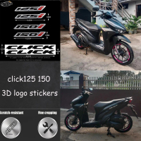 2 pcs / 4 pcs / 6 pcs / 7 pcs / 8 pcs lencana keras 3D Honda Click dengan huruf timbul, pelindung ko