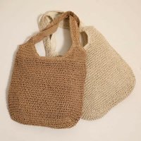 【巴黎精品】草編包手提藤編包-簡約單肩一體成形女包包2色a1hb33