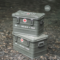 【露營趣】BARRACK09 BA010007 戰地醫藥鋁箱 43L 鋁合金收納箱 軍箱 鋁合金箱 裝備箱 置物箱 工具箱 露營 野營