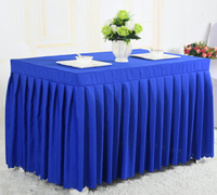 桌裙 定製純色公司展會活動台布婚慶酒店簽到會議桌布長方形簡約桌套罩【HH5646】