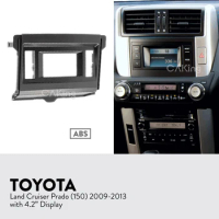 Car MID Facia For Toyota Prado GXL 2009-2013 Fascia Panel Dash Kit Install Facia Console Cover Adapter Plate Trim Surround