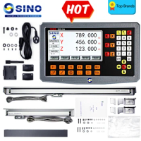 SINO LCD 2 Axis 3 Axis DRO Sets Digital Readout Display with Scale Linear Encoder Grating Glass Ruler For Milling Machine Lathe