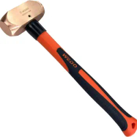 WEDO Copper Sledge Hammer10-15lb,Club Hammer with Fiberglass Handle, Flat Hammer,Die-Forged,Corrosion Resistant,L900mm