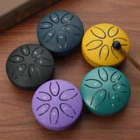 Steel Tongue Drum 3 Inch 6 Notes Percussion Instrument Drum with For Meditation Yoga Majors Mini Handpan Tongue Drum Handpan