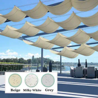 300D Polyester Waterproof Telescopic Sun Shade Net Pergola Awnings Rainproof Garden Shelter Shading Sail Gazebo Sunshade Canopy