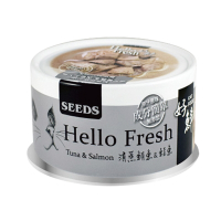 【Seeds 聖萊西】Hello Fresh好鮮原汁貓湯罐系列-清蒸鲔魚&amp;鮭魚(80g/罐x24罐)