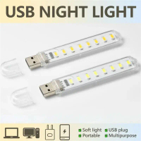Lampu LED USB 8 Mata Lampu Emergency Camping Lampu Keyboard Laptop Senter