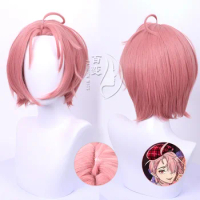 Game Nu: Carnival Aster Cosplay Wig Pink Short Hair Heat Resistant Synthetic Halloween Party Accessories Props
