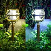 太陽能新中式草坪燈插地戶外景觀燈日式花園燈別墅燈田園風室外燈