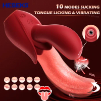 HESEKS Realistic Tongue Licking Vibrator Nipples Clitoral Stimulator Clit Sucker Rabbit Sex Toys for Women Female Masturbation