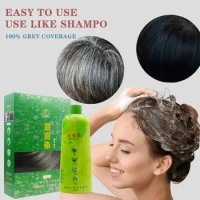 500ml Hair Dying Black Shampoo Women Long Lasting Plant Bubble Hair Dye Nourish Permanent Dye Shampoo Remove White Gray Hair