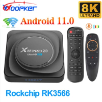 Woopker TV Box Android 11 X88 Pro 20 Rockchip RK3566 8GB RAM 128GB ROM Smart TV Box 8K 2.4G 5.8G WIFI Voice Control Set Top Box