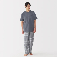 【MUJI 無印良品】男二重紗織短袖家居睡衣(共3色)