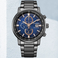 【CITIZEN 星辰】Chronograph系列 型男必備 光動能三眼計時腕錶 母親節 禮物 推薦(CA0845-83L)