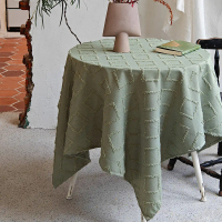 Khăn trải bàn phong cách Pháp họa tiết hoa cắt nổi 3D, khăn trải bàn tròn cho bàn ăn, cảm giác sang 