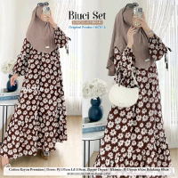 Set Biuci Wanita oleh Moela - Model Muslim Crinkle Katun - Dewasa, Baju, Dress, Setelan, Motif, Gami