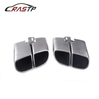 RASTP-1 Pair Brush Exhaust Pipe Tip Dual Outlet Tail Pipe Muffler Tip Stainless Steel for Porsche Panamera 2014 RS-CR2024