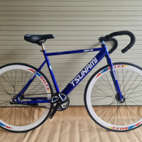 Xe đạp thể thao fixed gear. Khung xanh