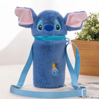 Disney Stitch Cartoon Thermal Cup cover Cute Mickey Mouse Cup Storage Bag Thermal Cup case messenger Bag Shoulder Bag