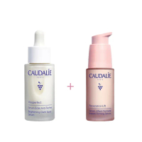 【CAUDALIE 歐緹麗】亮白精華液+白藜蘆醇緊緻精華(早C晚A/溫和抗老/淡斑/緊緻)