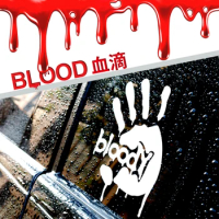 Creative Bloody Hand Car Stickers for Window Bleeding Decal Vinyl Red Horror Exterior Decoration Windshield Auto Accessories