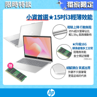 HP 惠普 升級16G★15吋i3-1315U輕薄筆電(15-fd0434TU/8G/512G/W11/星河銀)