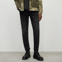 【ALLSAINTS】REX 破壞中腰修身牛仔褲由Washed Black ME029Y(修身版型)