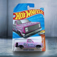 Hot Wheels 83 Chevy Silverado Black Widow Pickup Pink Balap
