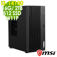 MSI 微星 PRO DP180 14-277TW 商用電腦(i3-14100/16G/2TB+512G SSD/W11P)
