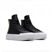 【CONVERSE】休閒鞋 男鞋 女鞋 帆布鞋 高筒 皮革 輕量 厚底 CTAS CRUISE HI BLACKBLACKWHITE 黑 A06143C