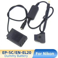 D-TAP Power Cable EP-5C DC Coupler EN-EL20 Dummy Battery for Nikon 1J1 1J2 1J3 1S1 1AW1 1V3 P1000 Camera