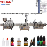 YL-APL Automatic Pneumatic Production Line Cosmetic Liquid Shampoo Honey Sauce Paste Bottling Filling Capping Labeling Machine