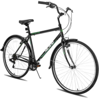 700C Hybrid Bike, Step-Over Frame Commuter City Bike, 7speeds Cruiser Bicycle for Men Women