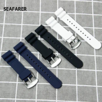 22mm Diver Rubber Strap Soft Silicone Replacement Wrist Strap Bracelet With Tools For Grand Seiko Watch 5 PROSPEX SRPA21J1 Blue