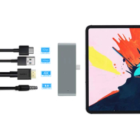 USB Hub For iPad Pro Type-C Mobile Adapter with USB-C PD Charging 4K HDMI USB 3.0 &amp; 3.5mm Headphone Jack 2020 Tablet