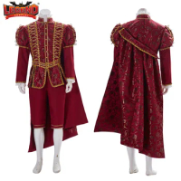 Renaissance Victorian Royal Tudor Costume Men Medieval Elizabethan Costume Tudor King Party Suit with Jacket Pants Cape Outfit