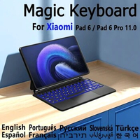 Magic Keyboard for Xiaomi Pad 6 Pro 11 2023 Mipad 6 Mipad6 Russian Korean Spanish AZERT German Hebrew Arabic Magic Keyboard Case