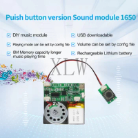 8MB Push Button Sound Module USB Downloadable &amp; Recordable &amp; Rechargeable with MP3 Audio Playback for Xmas Greeting Card Gifts.