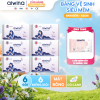 Combo 6 Băng vệ sinh Aiwina siêu mềm ban đêm 42cm gói 6 miếng