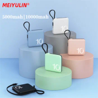 10000mah Power Bank PD20W Build-in Cable Fast Charger 5000mAh External Battery Portable Mini Powerbank for iPhone Xiaomi Samsung