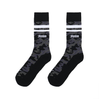 【PUMA】襪子 Fashion 黑 白 長襪 中筒襪 條紋 迷彩 休閒襪(BB107301)