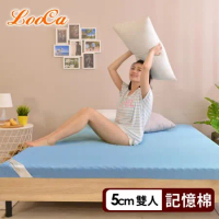 LooCa日本大和涼感5cm記憶床墊-雙人5尺