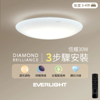 Everlight 億光 30W 3-4坪遙控調光調色LED吸頂燈 天花板燈具 全電壓 2年保固(恆耀/恆鑽)