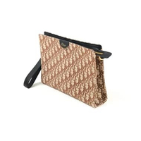 Tas CHRISTIAN DIOR OBLIQUE BROWN TRIANGLE CLUTCH WITH HANDLE 100% ORIGINAL 27X6X17CM