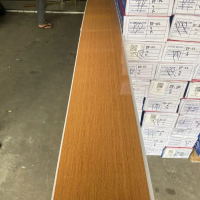 Plafon PVC motif serat kayu coklat glossy Nusahome Wood 15