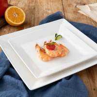 酒店西餐牛排盤子自助餐盤純白色陶瓷正方形平盤壽司盤創意水果盤