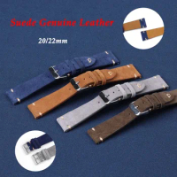 20mm 22mm High Quality Suede Leather Vintage Watch Straps for Swatch for Seiko Men Women Quick Release Replacement Accessories