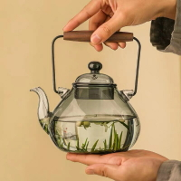 高硼矽玻璃提梁壺電陶爐燒水壺家用玻璃煮水壺泡茶壺