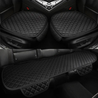 PU Leather Car Seat Cover Four Seasons Universal Black Cushion Automobiles Seat Protector Breathable Chair Pad for Truck SUV Van