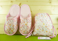 【震撼精品百貨】Hello Kitty 凱蒂貓 旅行拖鞋-粉色蛋糕造型-附收納袋【共1款】 震撼日式精品百貨